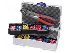 Tools set: for crimping push-on connectors, terminal crimping