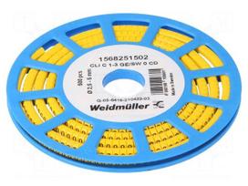 Markers | Marking: 0 | 2.5÷5mm | PVC | yellow | -30÷80°C | leaded | CLI C