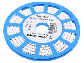 Markers | Marking: 9 | 2.5÷5mm | PVC | white | -30÷80°C | leaded | CLI C