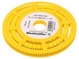 Markers | Marking: L1 | 4÷10mm | PVC | yellow | -30÷80°C | leaded | CLI C