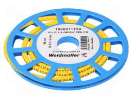 Markers | Marking: PEN | 2.5÷5mm | PVC | yellow | -30÷80°C | leaded | CLI C