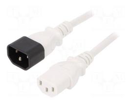 Cable | 3x0.75mm2 | IEC C13 female,IEC C14 male | PVC | 0.5m | white