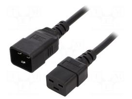 Cable | 3x1.5mm2 | IEC C19 female,IEC C20 male | PVC | 0.5m | black