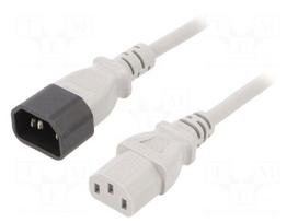 Cable | 3x0.75mm2 | IEC C13 female,IEC C14 male | PVC | 1.8m | grey