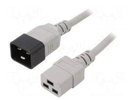 Cable | 3x1.5mm2 | IEC C19 female,IEC C20 male | PVC | 5m | grey | 16A