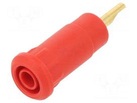 Laboratory connector: 2mm banana | socket | Overall len: 28mm | red