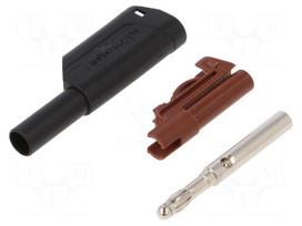 Laboratory connector: 4mm banana | plug | 32A | 1kV | black | insulated