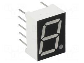 Display: LED | 7-segment | 10.16mm | 0.4" | No.char: 1 | yellow | 40mcd