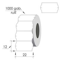 Žymėjimo etiketės 22X12mm, baltos, 1000 etikečių