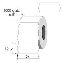 Žymėjimo etiketės 26X12mm, baltos, 1000 etikečių