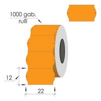 Žymėjimo etiketės 22X12mm, oranžinės, 1000 etikečių