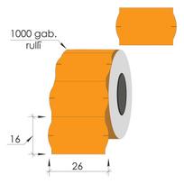 Žymėjimo etiketės 26X16mm, oranžinės, 1000 etikečių