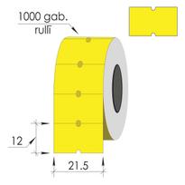 Žymėjimo etiketės 21.5X12mm, geltonos, 1000 etikečių