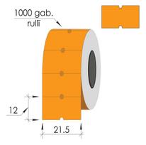 Žymėjimo etiketės 21.5X12mm, oranžinės, 1000 etikečių
