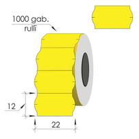 Žymėjimo etiketės 22X12mm, geltonos, 1000 etikečių