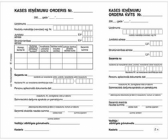 Kasos pajamų orderis su kvīti, A5, 100 lapai