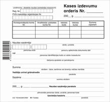 Kasos išlaidų orderis, A6, 100 lapai