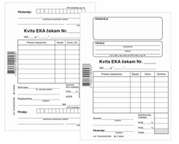 Kvitas EKA čekiui, 1 sluoksnis, A6, 100 lapai
