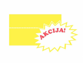 Kainų etiketės su zvaigzni "AKCIJA!", kartono, dzelteni, 20 vnt..