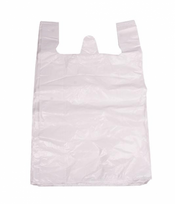 Maišeliai su rankenomis, HDPE, 44x25x90cm, 25mk, balti, 100 vnt..