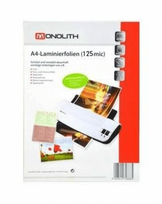 Laminavimo plėvelės Monolith, A4, 125mkr, blizgios, 100 vnt..