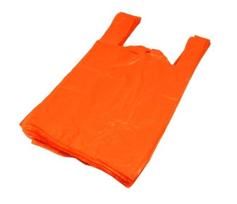 Maišeliai su rankenomis, HDPE, 30x18x55cm, 15mk, oranži, 100 vnt..