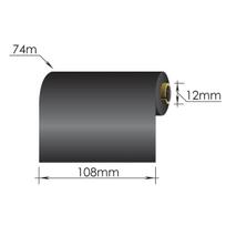 Ribbons 108mm x 74m/12mm/110mm/ Resin/Out, juodas