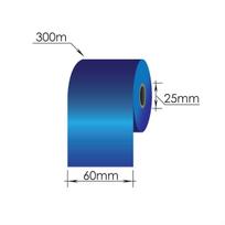 Ribbons 60mm x 300m/25mm/60mm/Wax-Resin/Out, mėlynas