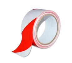 Įspėjimo lipni juosta 50mm x 66m, raudona/balta