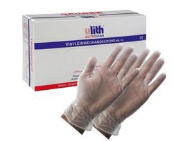 Vinila pirštinės Ulith, S dydis, be pudros, skaidrūs, 100 vnt.
