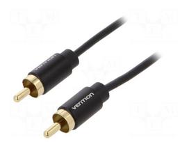 Cable | RCA plug,both sides | 1.5m | Plating: gold-plated | black