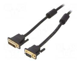 Cable | D-Sub 15pin HD plug,DVI-I (24+5) plug | PVC | Len: 1.5m