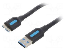 Cable | USB 3.0 | USB A plug,USB B micro plug | nickel plated | PVC