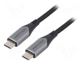 Cable | USB 2.0 | USB C plug,both sides | 1m | black | Cu,tinned | 100W