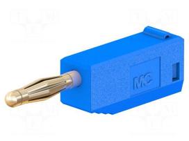 Laboratory connector: 2mm banana | plug | 10A | 30VAC | 60VDC | blue