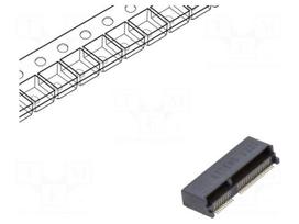 Connector: M.2 (NGFF) | horizontal | SMT | gold flash | PIN: 67 | 0.5A