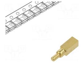 Connector: pogo pin | PIN: 1 | SMT | Hmin: 4.7mm | Hmax: 6mm