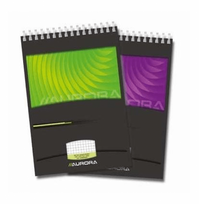 Bloknotas su spirale AURORA MANO, A5, langeliais, 80 psl.