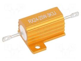 Resistor: wire-wound | 3.3kΩ | with heatsink | 25W | ±5% | 30ppm/°C
