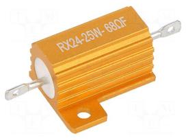 Resistor: wire-wound | 68Ω | with heatsink | 25W | ±1% | 50ppm/°C