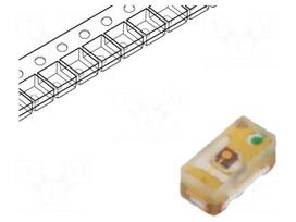 LED | red | SMD | 0402 | 57÷72(typ)-145mcd | 1.7÷2.4VDC | 1x0.5x0.45mm