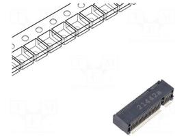 Connector: M.2 (NGFF) | horizontal | SMT | gold flash | PIN: 67 | 0.5A