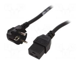 Cable | 3x1.5mm2 | CEE 7/7 (E/F) plug angled,IEC C19 female | PVC