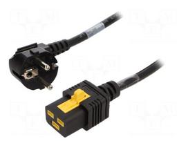 Cable | 3x1.5mm2 | CEE 7/7 (E/F) plug angled,IEC C19 female | PVC