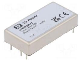 Converter: DC/DC | 30W | Uin: 18÷36VDC | Uout: 12VDC | Iout: 2500mA | THT