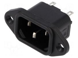 Connector: AC supply | socket | male | 10A | 250VAC | C14 (E) | IEC 60320