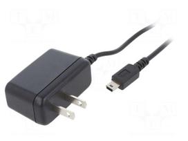 Power supply: switching | mains,plug-in | 5VDC | 1A | 5W | Out: USB mini