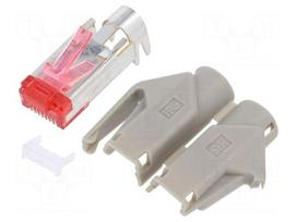Connector: RJ45 | plug | PIN: 8 | Cat 6 | unshielded | gold-plated | 8p8c