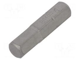 Screwdriver bit | hex key | HEX 6mm | 1/4" | Overall len: 25mm