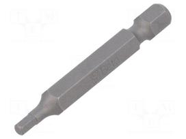 Screwdriver bit | hex key | HEX 3mm | 1/4" | Overall len: 50mm